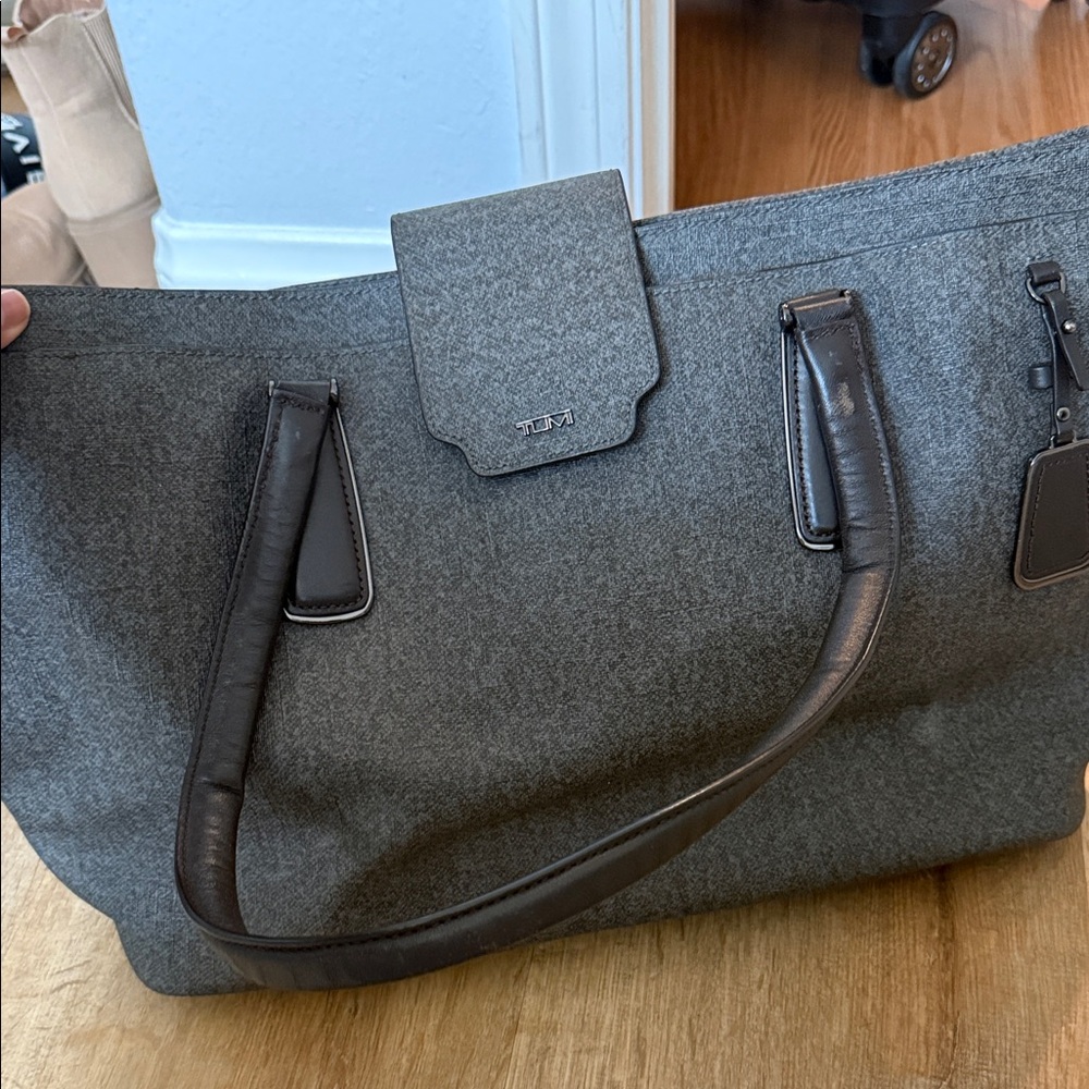 Tumi Gray and Black tote